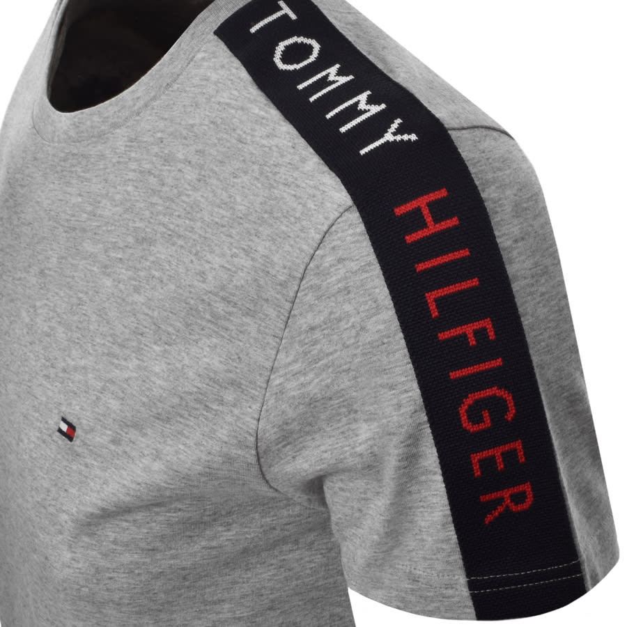 Alternative Image for ProductTommy Hilfiger Logo Sleeve Tape T Shirt Grey3